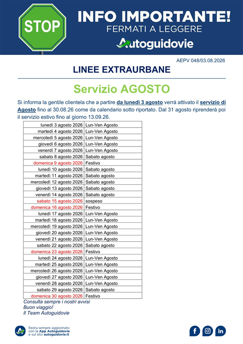 Autoguidovie
Linee urbane ed extraurbane