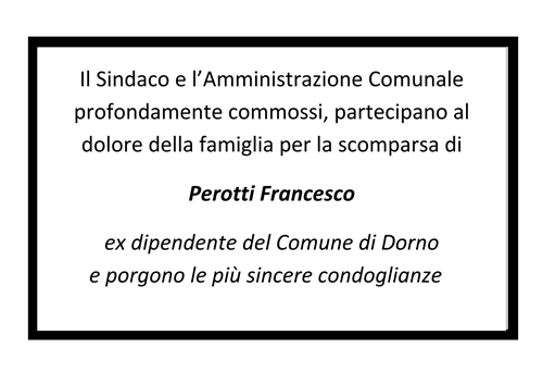 Annuncio funebre scomparsa ex dipendente Perotti Francesco