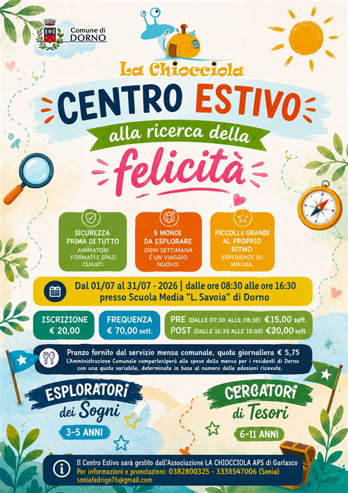 Modulo iscrizione Centro Estivo Comunale 2026