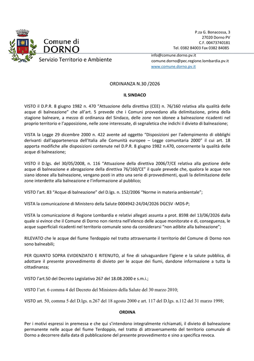 Ordinanza 30 - 2026