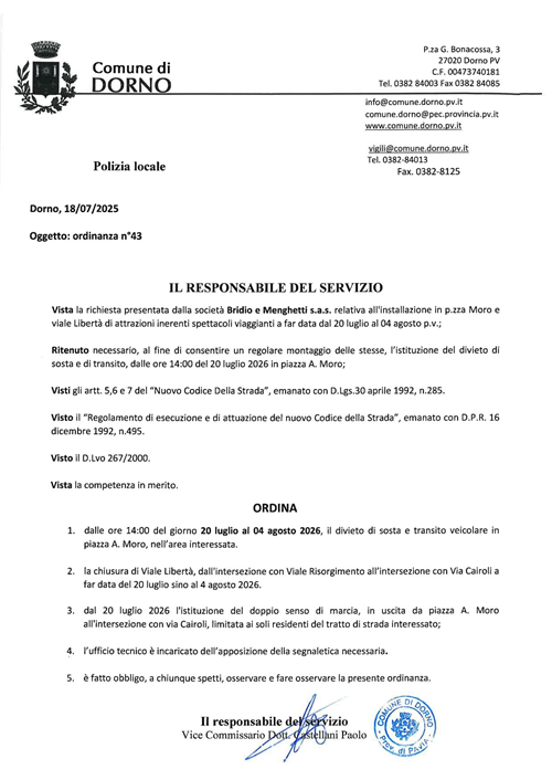 Ordinanza 43 - 2026