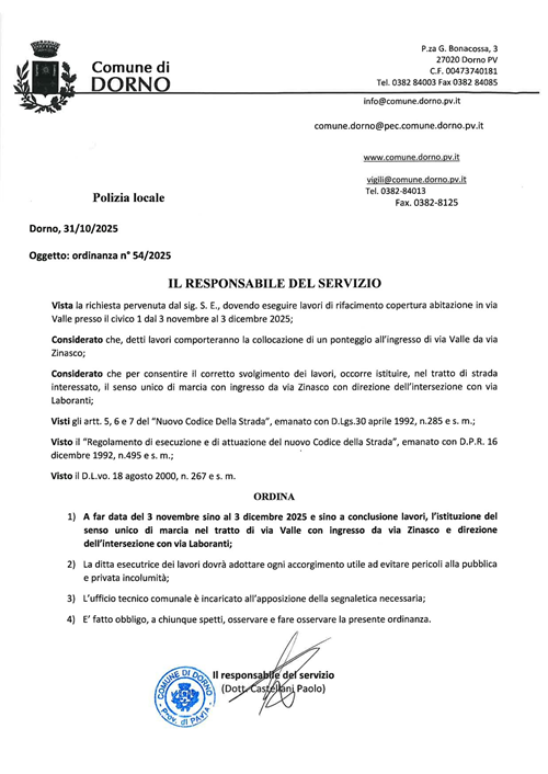 ordinanza n. 54/2025