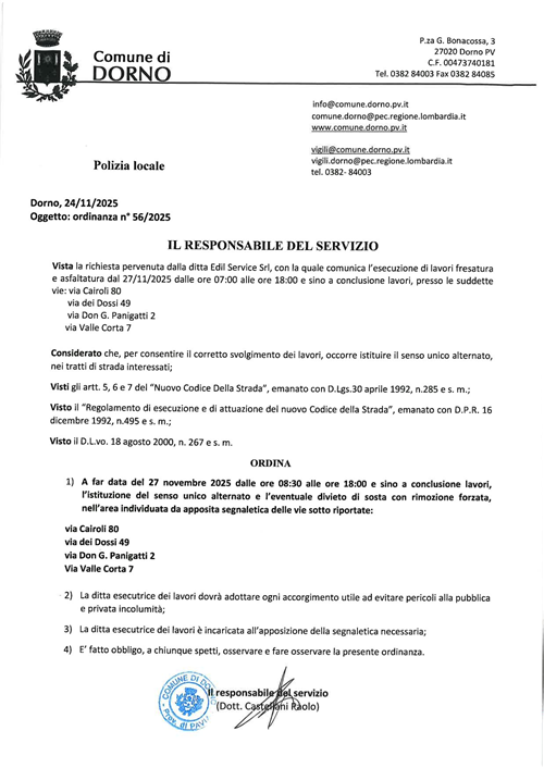 Ordinanza 56 / 2025