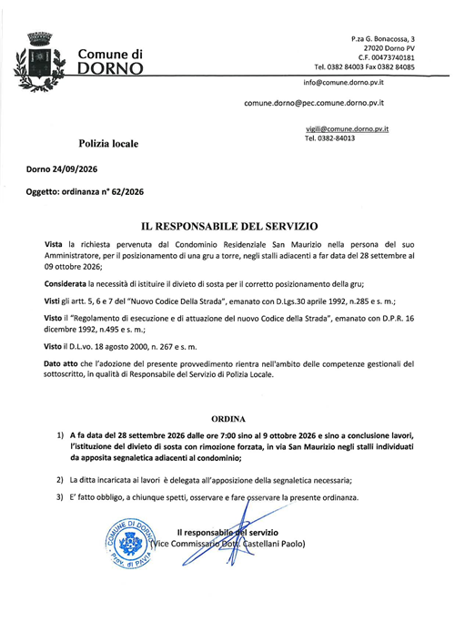 Ordinanza 62-2026