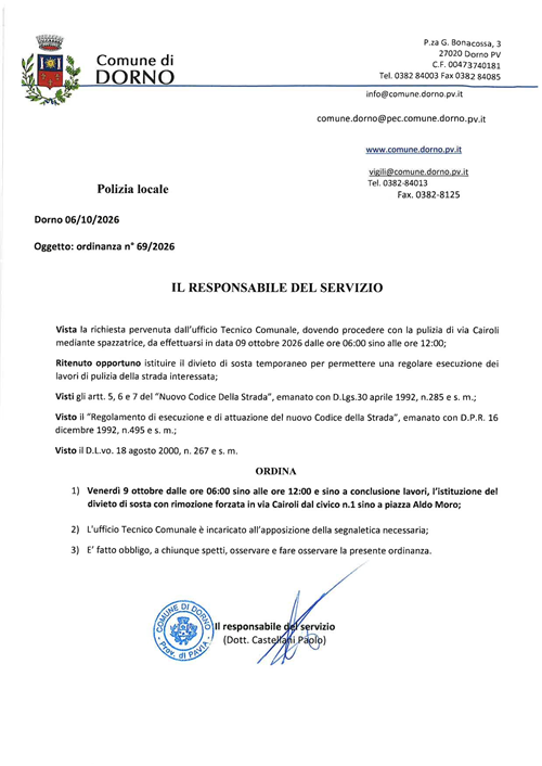 Ordinanza 69 - 2026