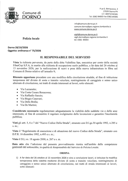 Ordinanza 75 - 2026