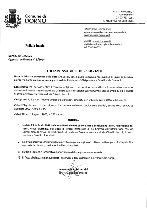 Ordinanza n. 8/2026