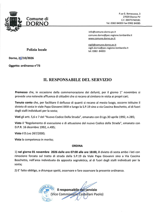Ordinanza 73 - 2026