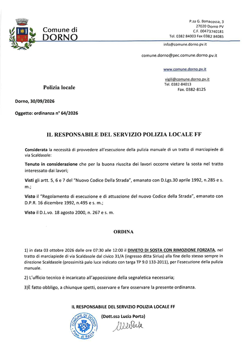 Ordinanza 64 - 2026
