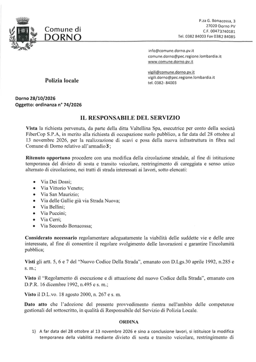 Ordinanza n. 74 -2026