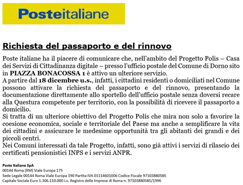 Richiesta del passaporto presso Poste Italiane
